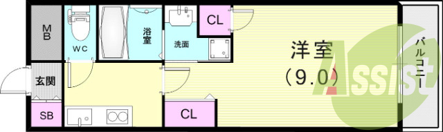 １Ｋ（２７．９０平米）オール電化・ＩＨコンロ・室内洗濯機置場