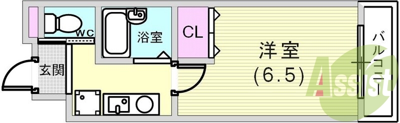 使いやすい１Ｋタイプの間取りです。