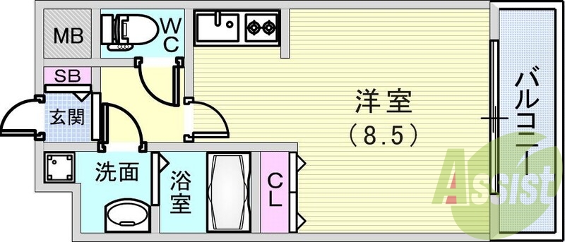 1人暮らしにうれしい1Kタイプ