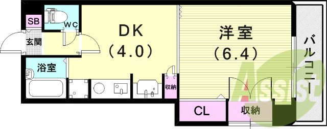 1ＤＫ（29.0平米）3点セパレート・エアコン・クローゼット