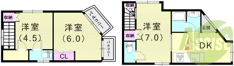 3ＤＫ（51.2平米）システムキッチン・モニターフォン
