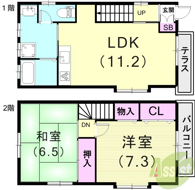 2LDK（18.9平米）システムキッチン・モニターフォン
