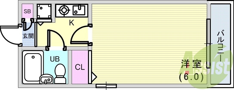 1K（18.11平米）エアコン・ミニ冷蔵庫・モニターホン