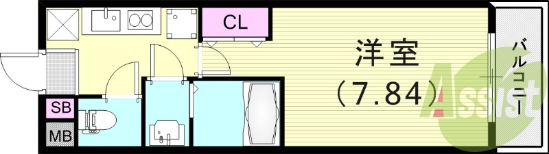 1K（24.08平米）モニターホン・浴室乾燥機・ネット無料