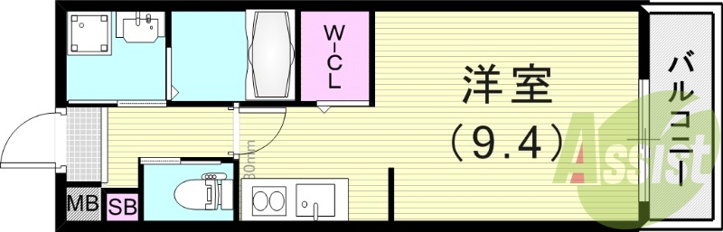 1R（25.21平米）モニターホン・浴室乾燥機・ネット無料