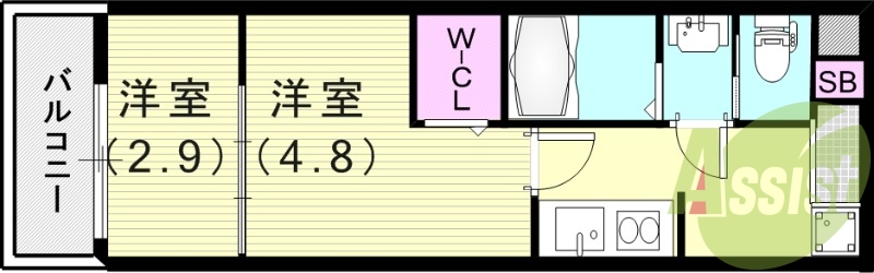 1DK（25.09平米）モニターホン・浴室乾燥機・ネット無料