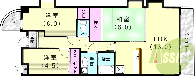 1階の間取り図