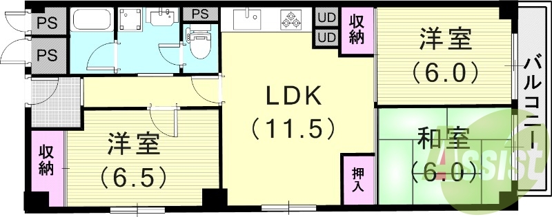 3LDK(68.75平米）モニターフォン・システムキッチン