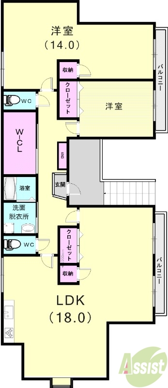 2階の間取り図
