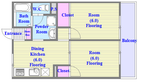 バストイレがセパレート、独立洗面所のある使い易い間取りです。