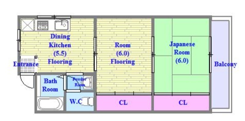 バス・トイレがセパレート、各所に収納がある使いやすい間取り。