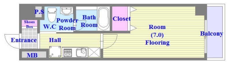 セパレートでリビングが広めの単身さん向けの間取りです。