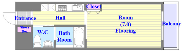バストイレがセパレート、独立洗面所のある使い易い間取りです。