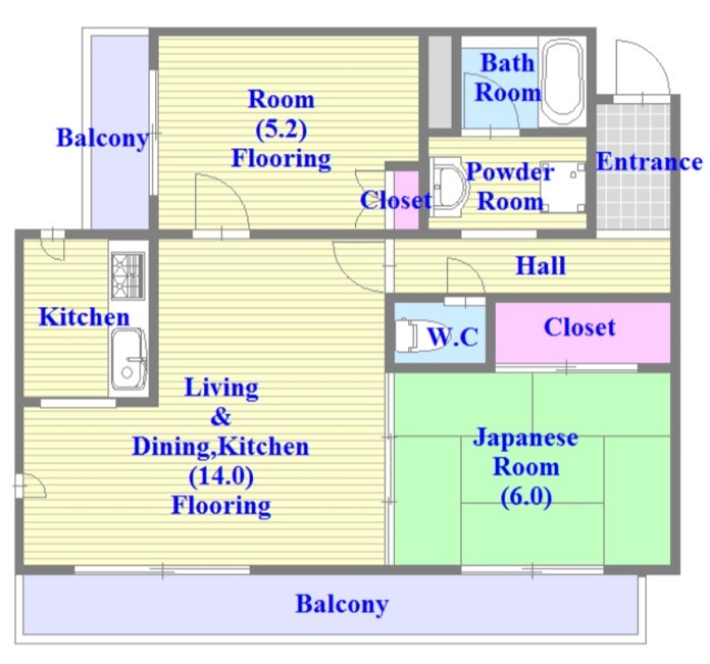 広いリビング、独立キッチンなど、使い勝手の良い間取りです。