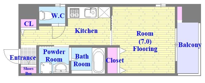 風呂・トイレ別のセパレート広々間取り