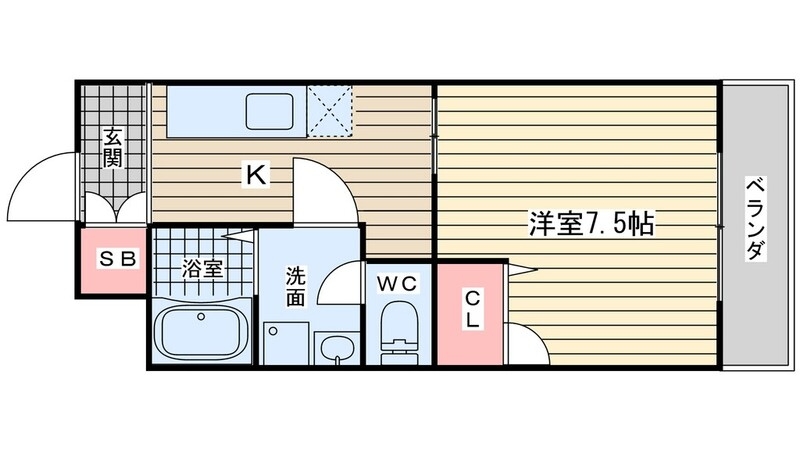 各部屋がゆったりとした単身さんにちょうどいい間取り。