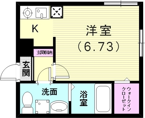 うれしいバス・トイレがセパレートの単身さん向けの間取りです。