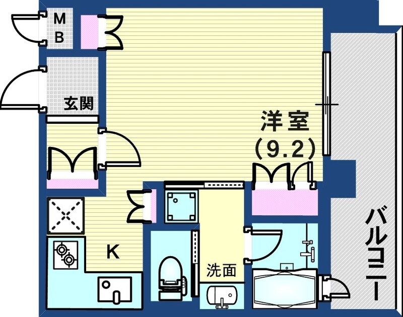 広々9.3帖のそれぞれが独立している使いやすい間取り