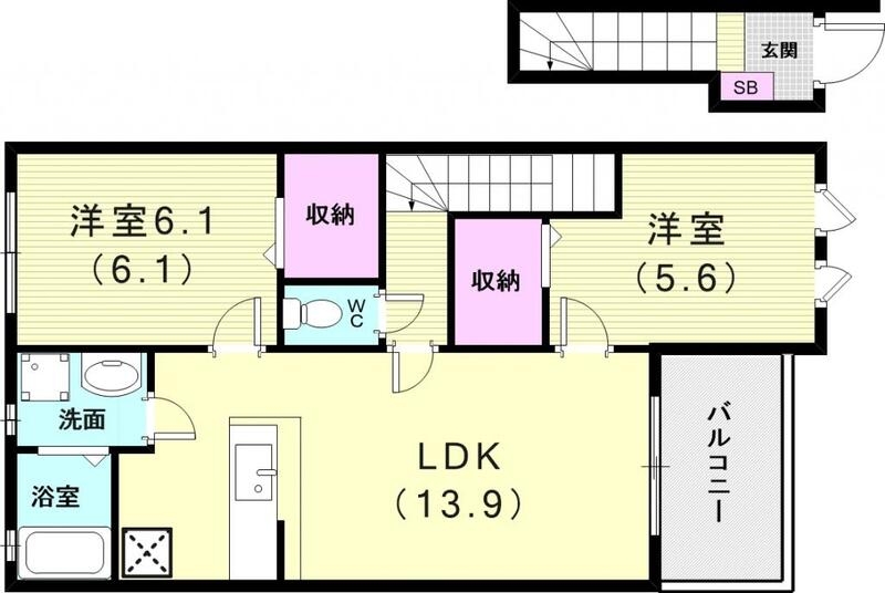 2階の間取り図