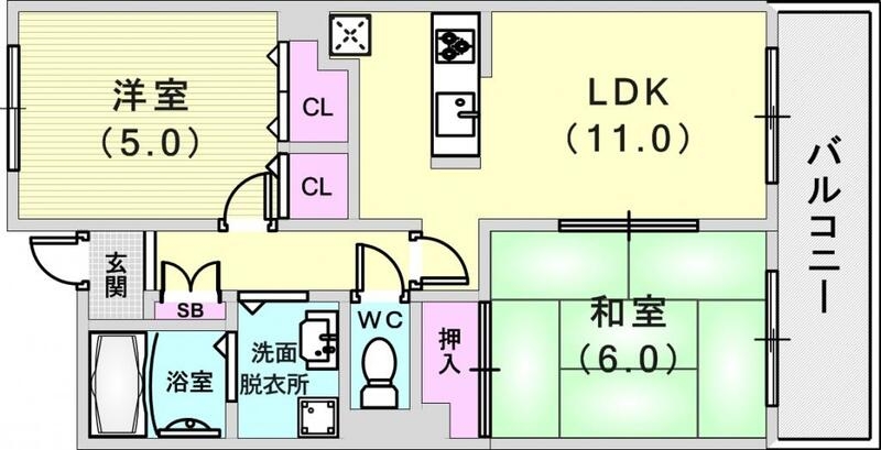 ゆとりのある間取り、小さなお子さんがいても目が届きます