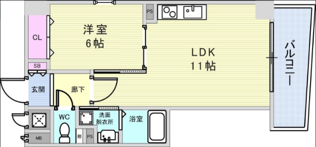 1LDK(39.49平米)システムキッチン・独立洗面台・収納