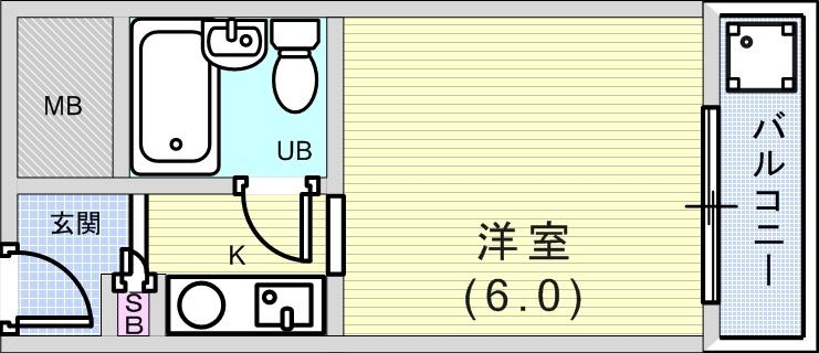 1R（13.75平米）3点ユニット・エアコン・下駄箱