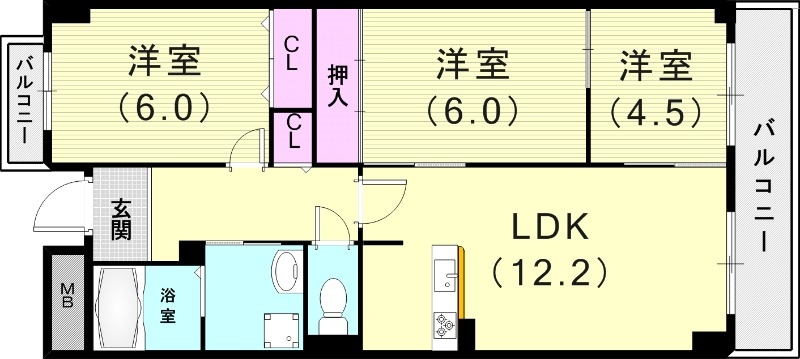 使いやすい間取りです。