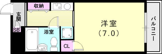 １Ｋ（１９.０４平米）エアコン・室内洗濯機置き場・ガス給湯