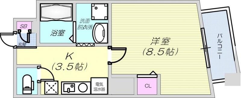 1K（29.47平米）エアコン・温水洗浄便座・モニターホン