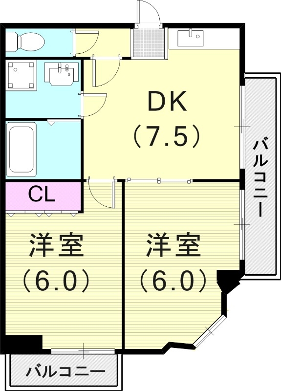 2DK（38平米）室内洗濯機置場