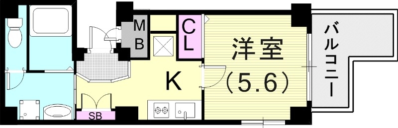 1K(19.7平米)