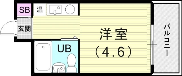 1R(13平米)エアコン、シューズボックス・ユニットバス