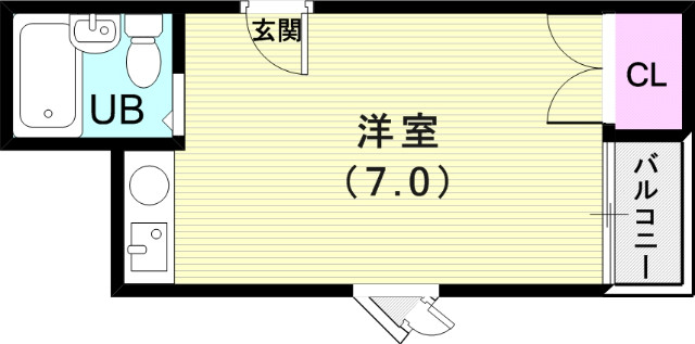１Ｒ（14.3平米）エアコン・クローゼット・シューズボックス