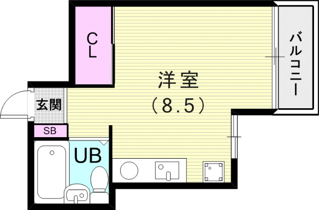 1R（23平米）３点ユニット・室内洗濯機置場