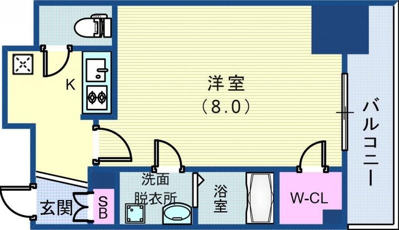 Bタイプ 1K 26.61㎡