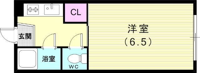 1K（20平米）エアコン・室内洗濯機置場・IHコンロ・収納