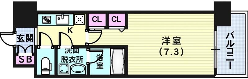 広い1Kのお部屋です