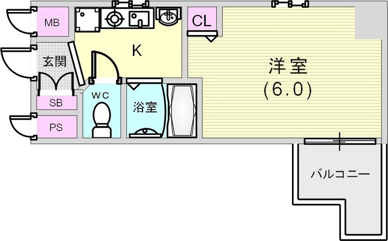 角部屋で窓の多い間取りです