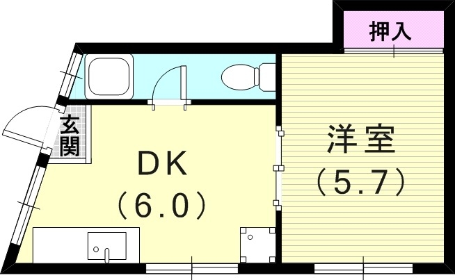 １Ｒ（２３．５９平米）室内洗濯機置き場・コンロ設置済み