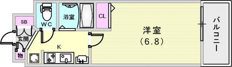 綺麗な洋室のある1Kになります