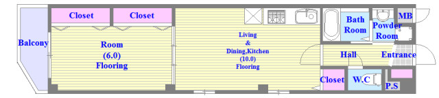 人気の全室フローリング。使いやすいゆったりとした間取り。