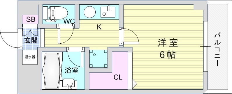 1K（21平米）ウォシュレット・エアコン・室内洗濯機置き場