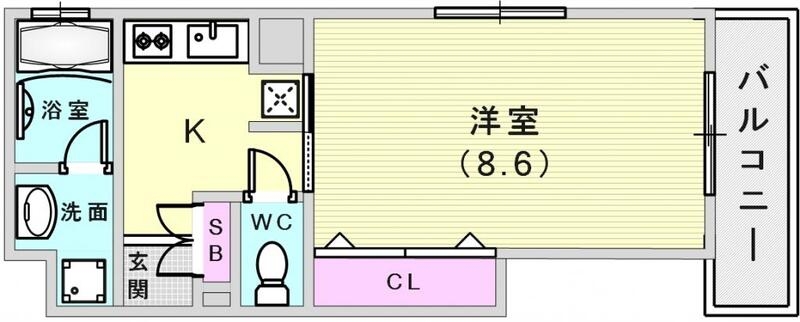 角部屋広々お部屋です