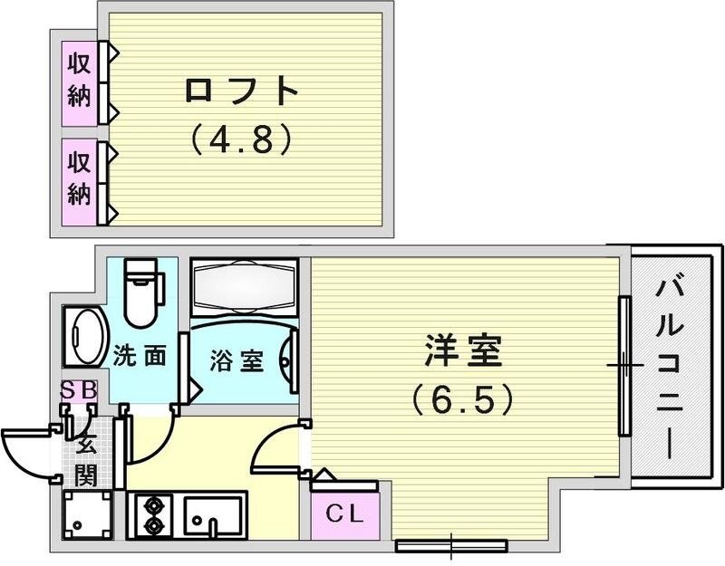ロフト付のお部屋です。