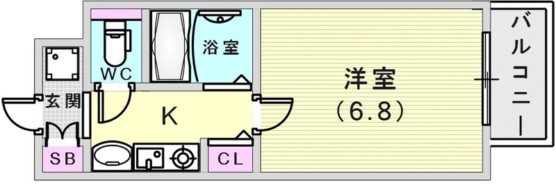 使いやすい1Kの間取りです。