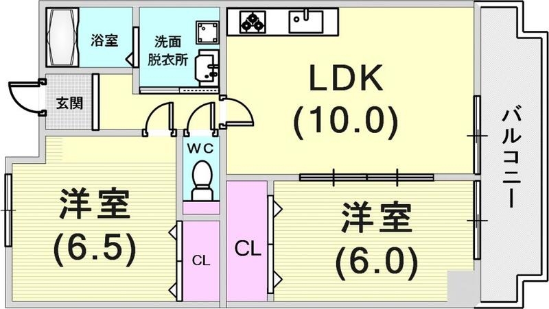 2LDKの間取りです