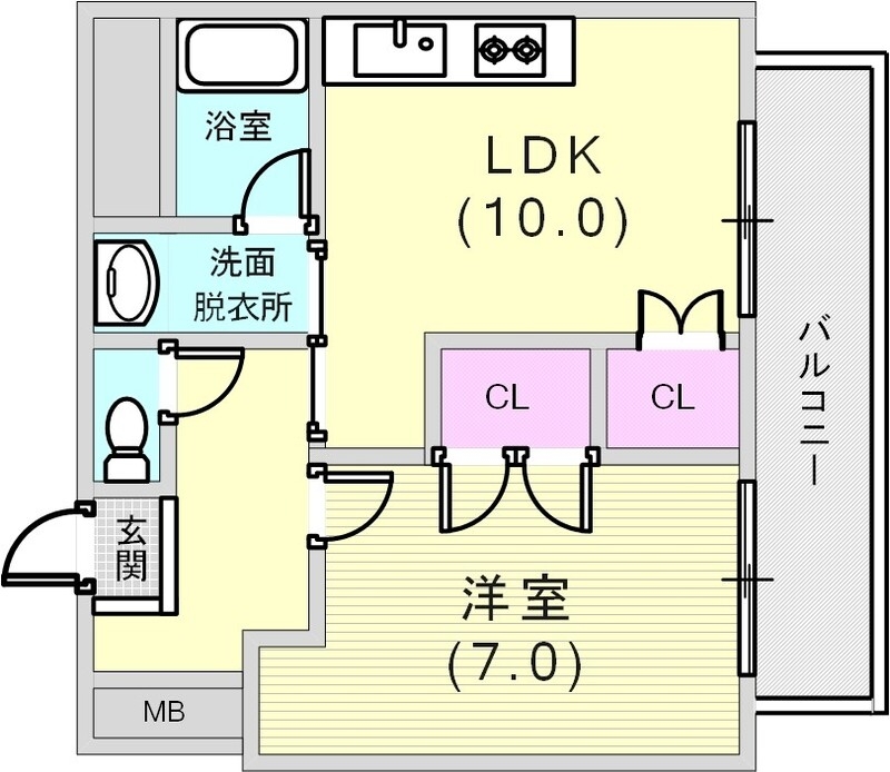 振り分けで使いやすい間取りです