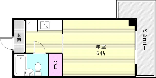 使いやすい１Kタイプの間取りです。