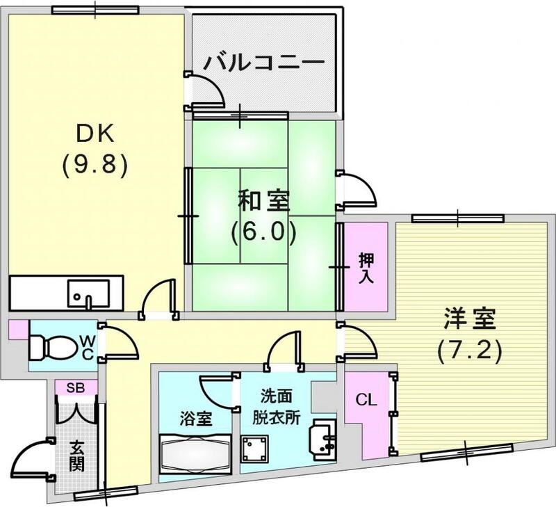 収納たっぷりお部屋広々の2LDK