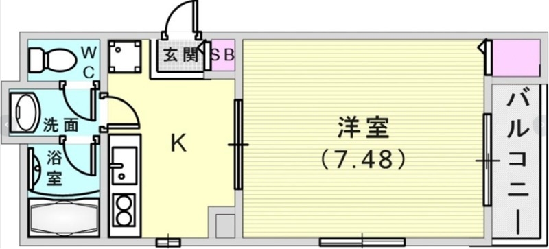 一人暮らしにオススメの洋室です。